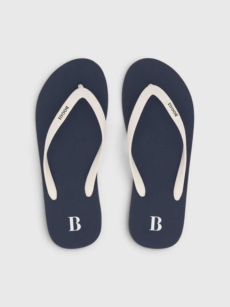Dark blue slippers with a logo - 3