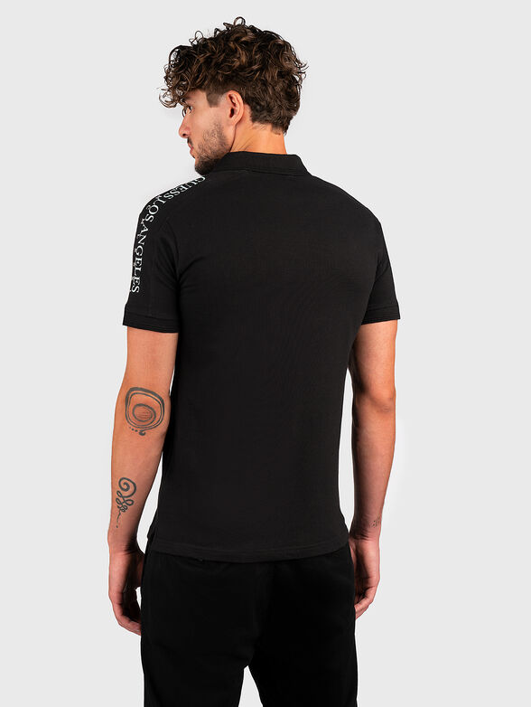 Polo-shirt in black with accent lettering   - 3