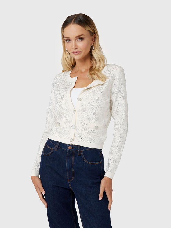 Rhinestones viscose blend cardigan - 1