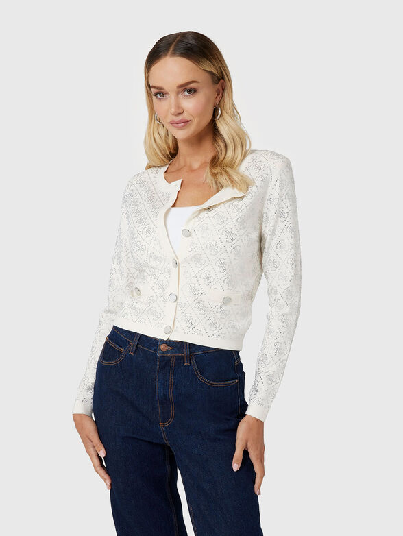 Rhinestones viscose blend cardigan - 1