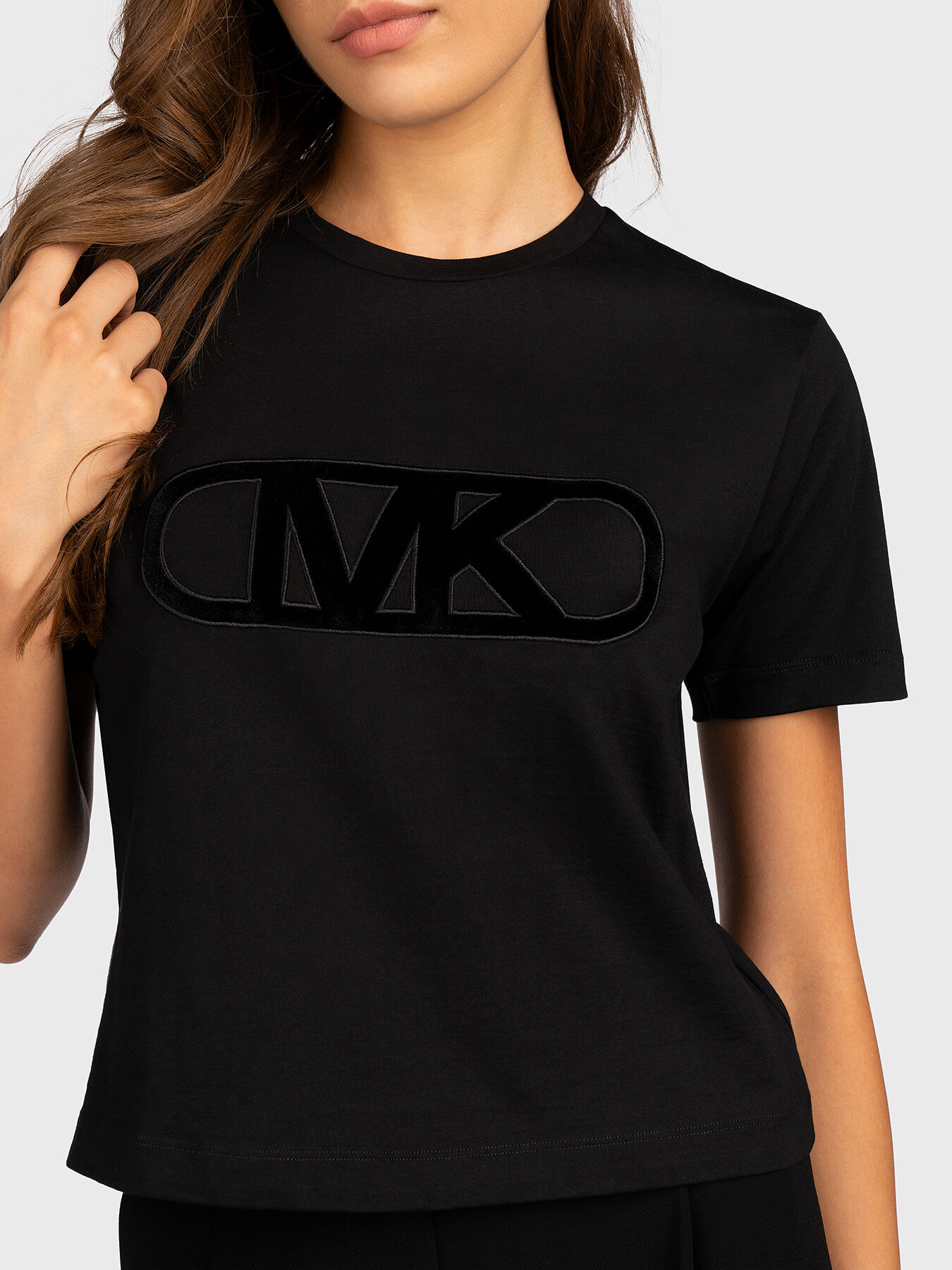 Black T-shirt with logo accent brand MICHAEL KORS