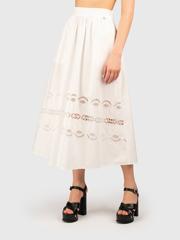 High waisted cotton midi skirt - 1