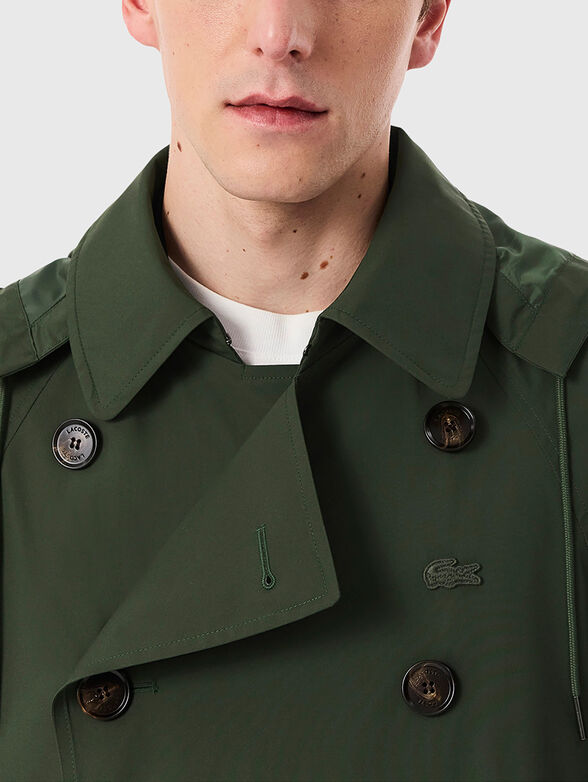 Trench coat with buttons and logo embroidery - 4