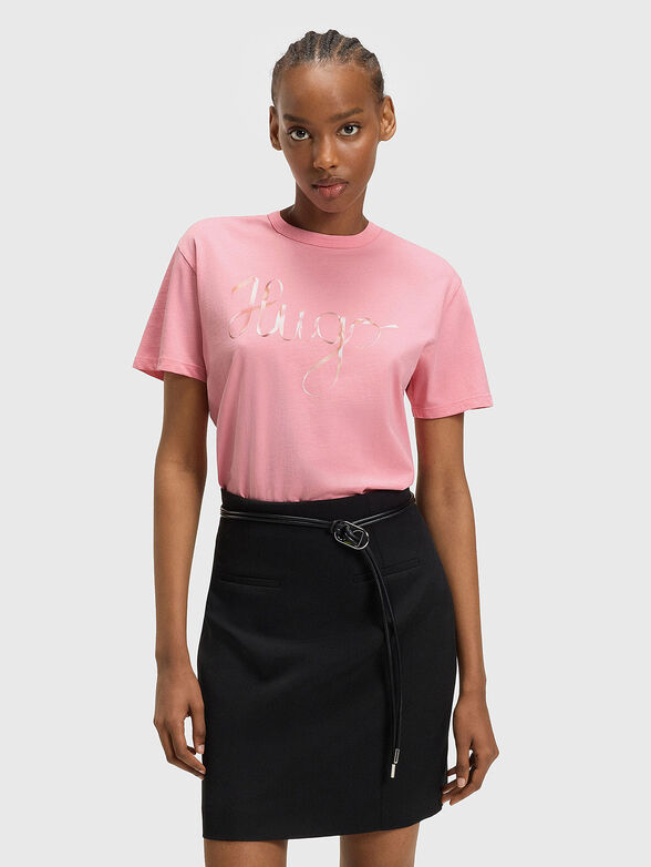 T-shirt with oval neckline - 1