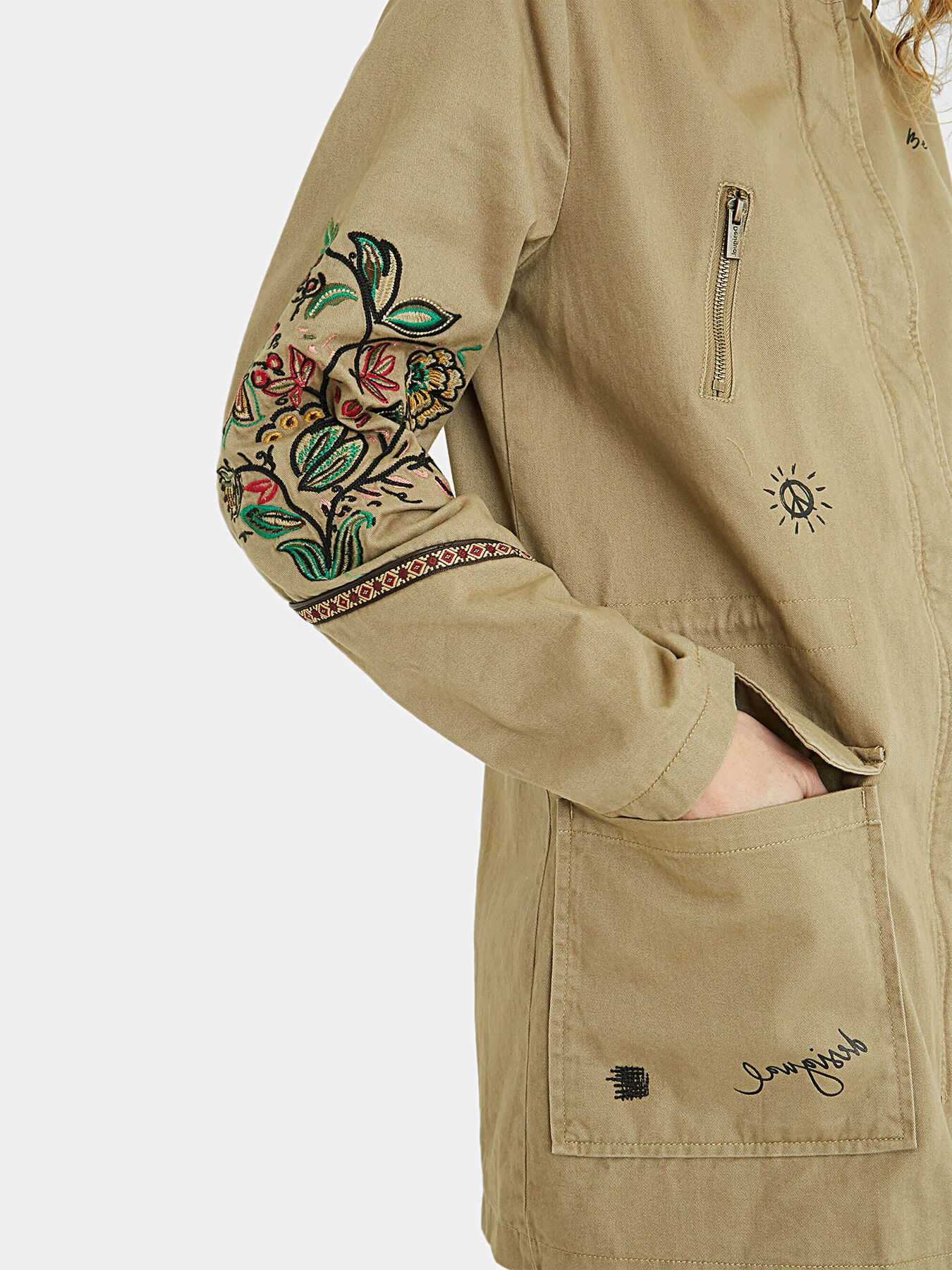 IGGY POP Embroidered parka brand DESIGUAL