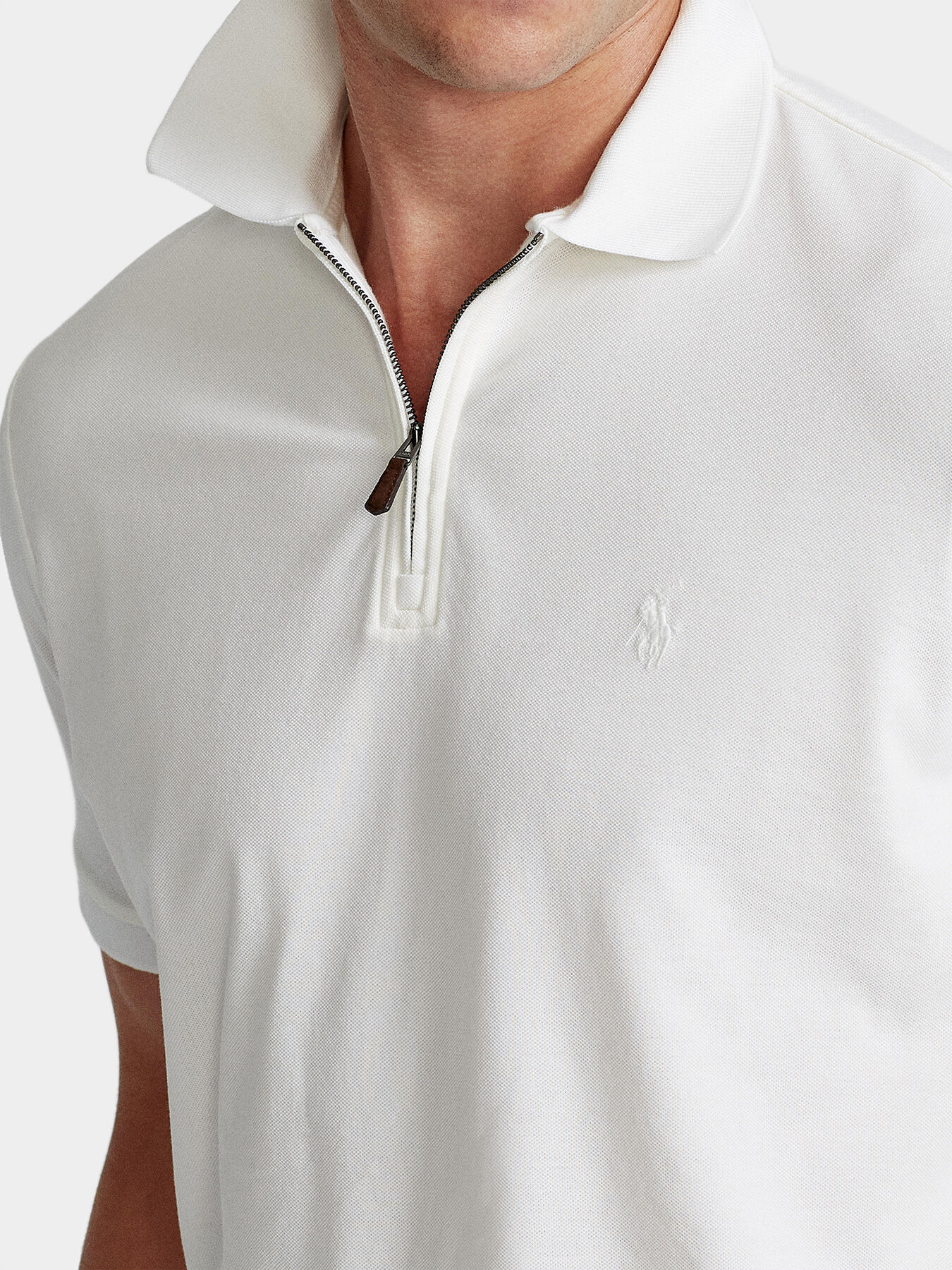 White polo-shirt with zip brand POLO RALPH LAUREN