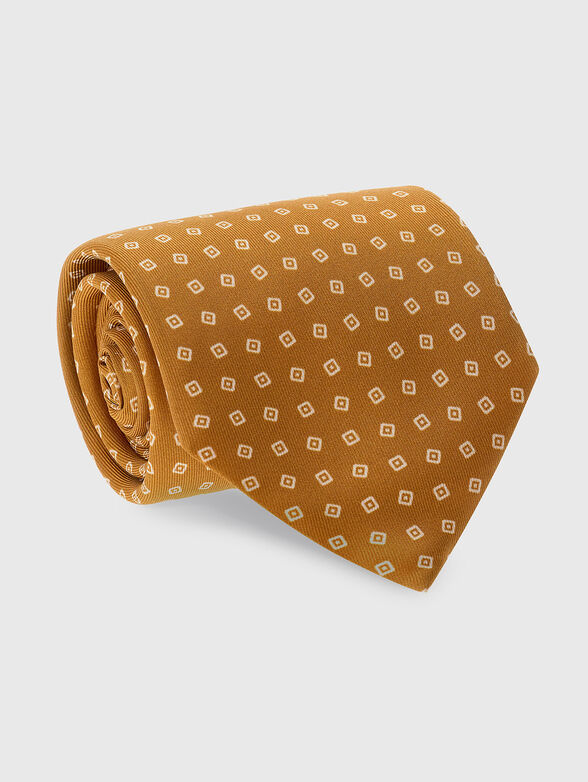 Silk tie with geometric accents - 1