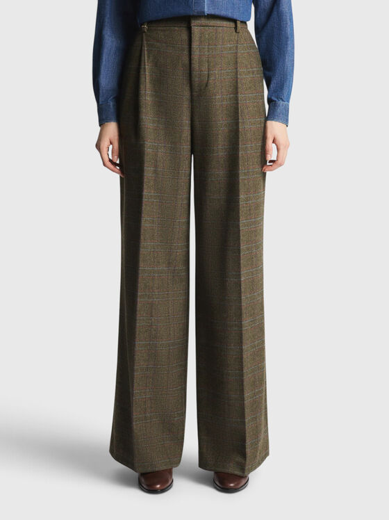 Checkered pants with pleats - 1