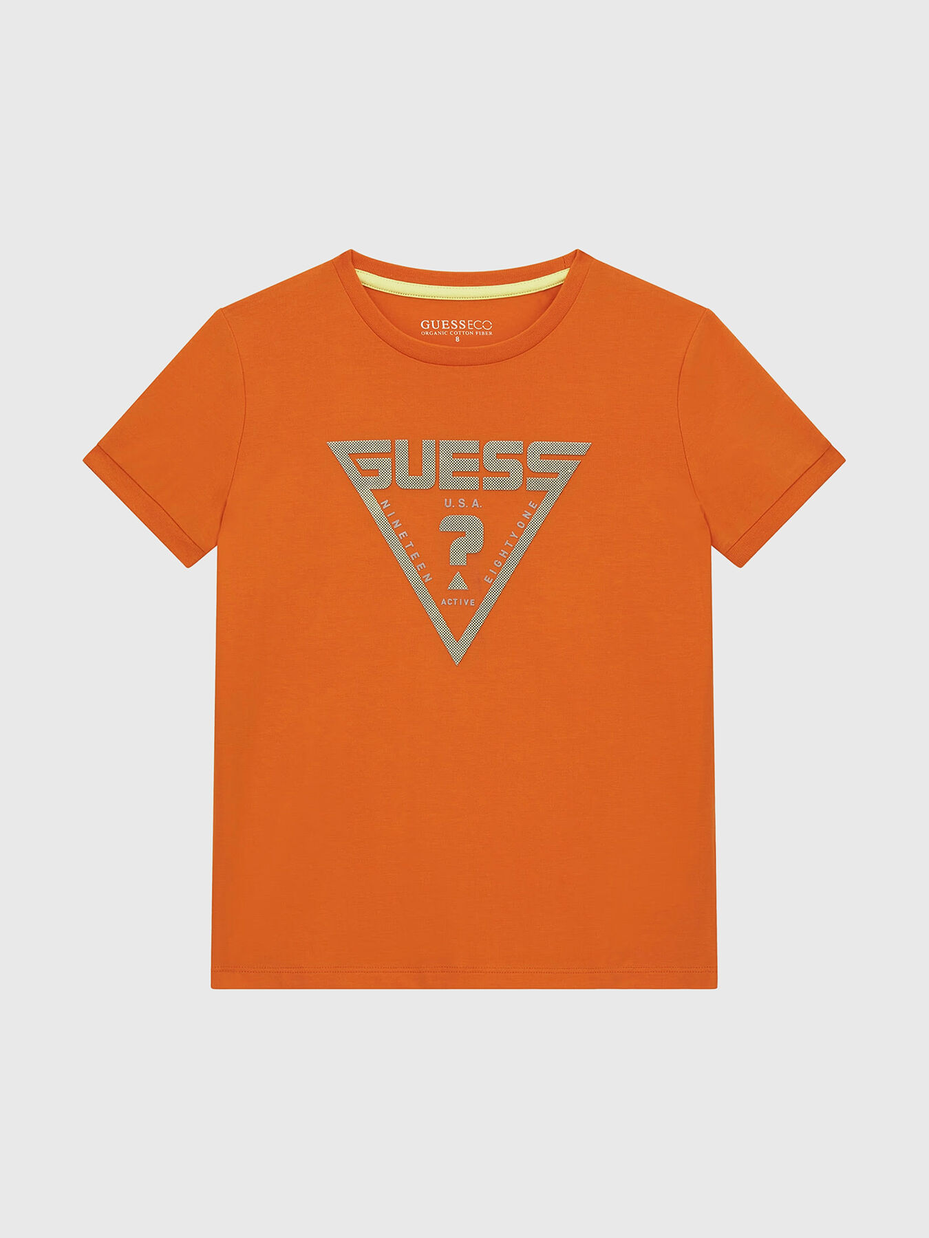 Black cotton T shirt with logo print brand GUESS Globalbrandsstore en