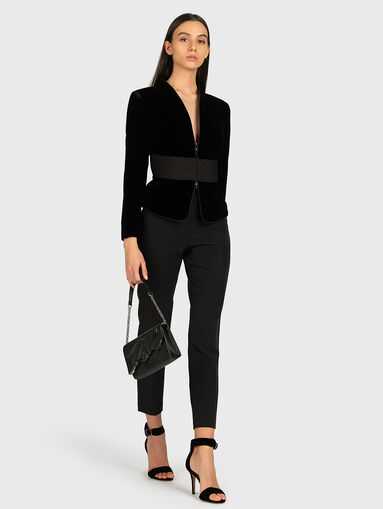 Velvet jacket with draped band - 5