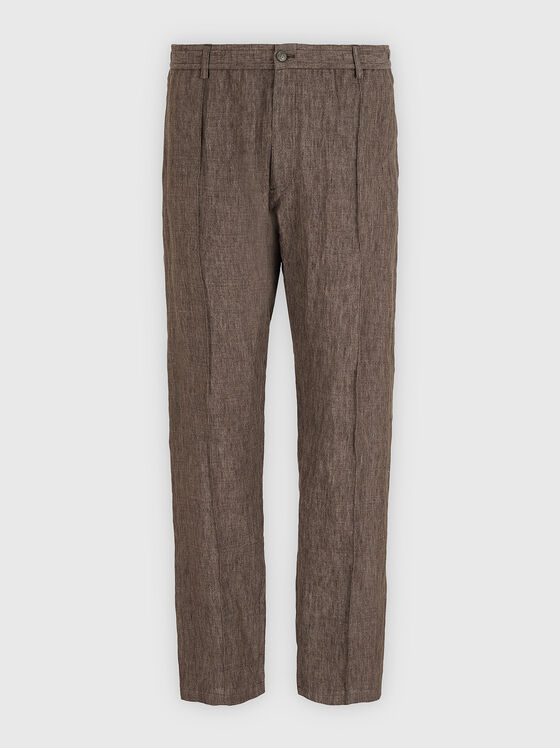 Brown linen trousers - 1