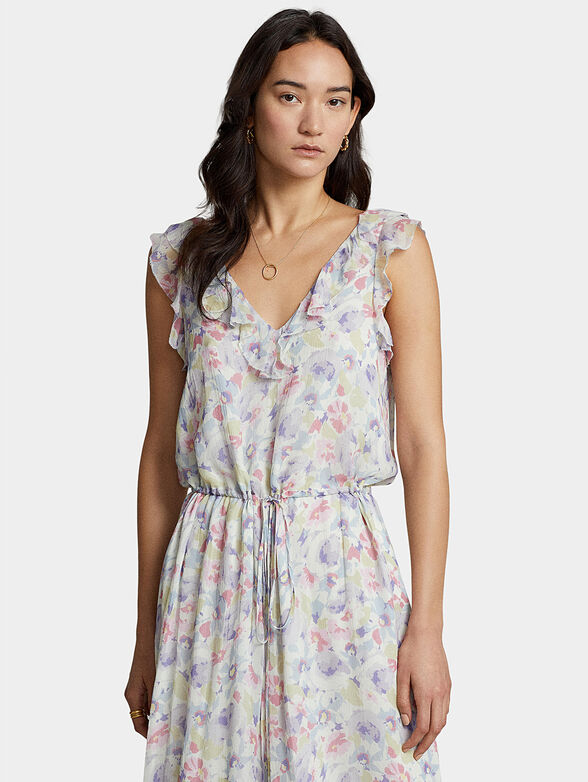 Floral print sleeveless jumpsuit - 3