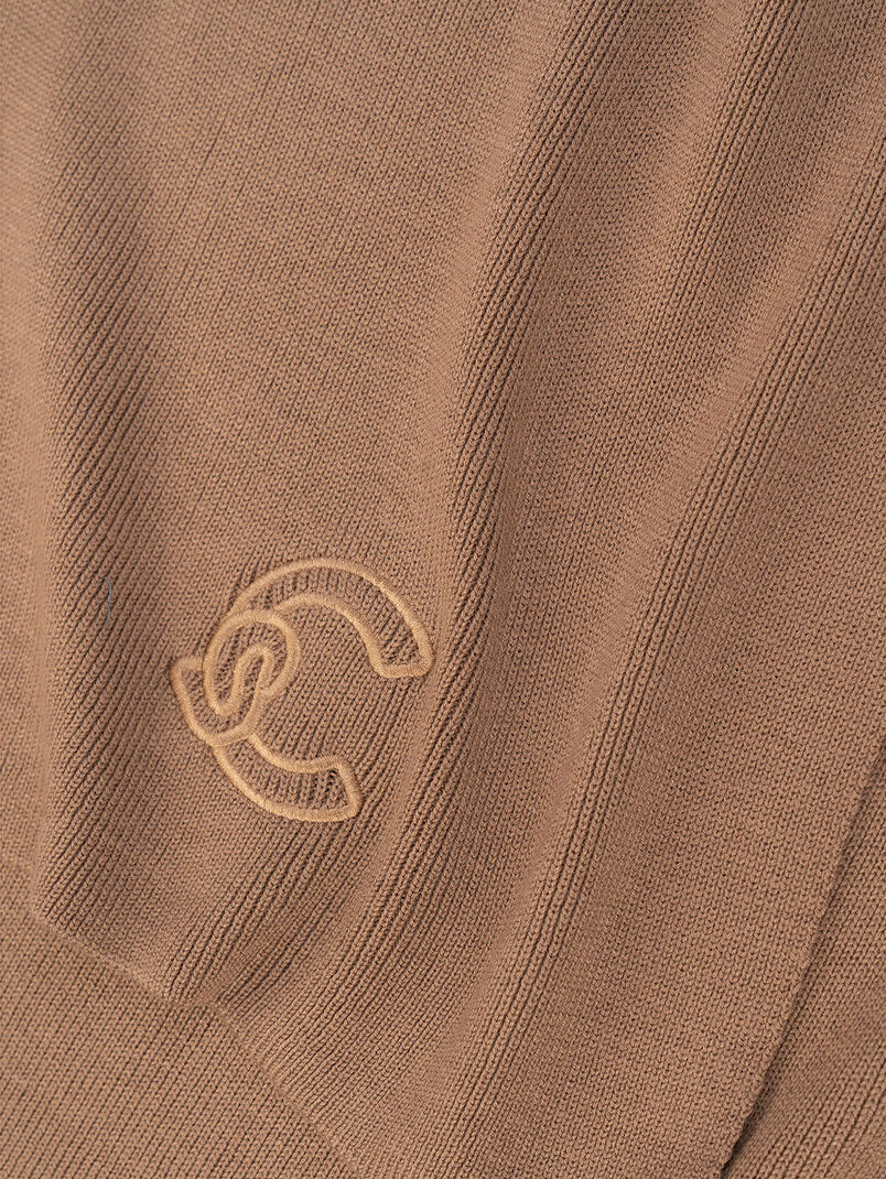 Wool blend scarf with loo embroidery - 3