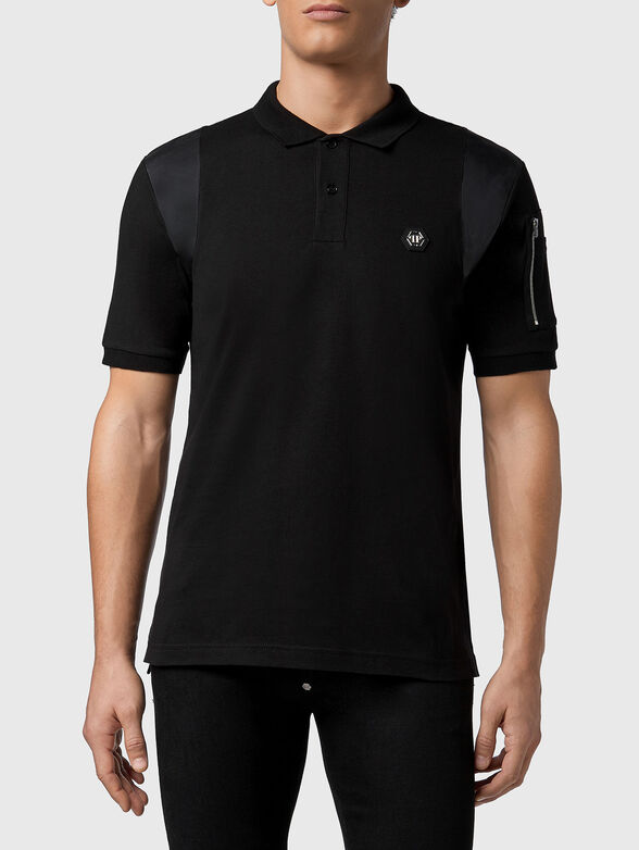 Polo shirt with leather details - 1