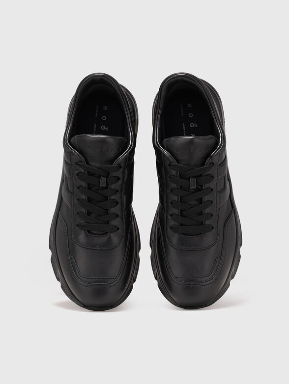Black sports shoes made of genuine leather - 6