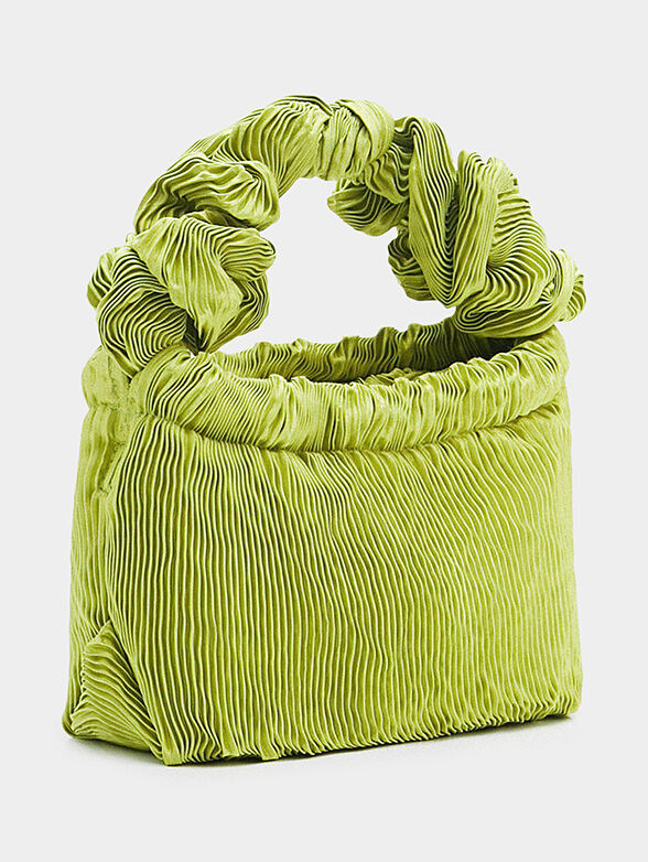 Pleated bag in green color - 4