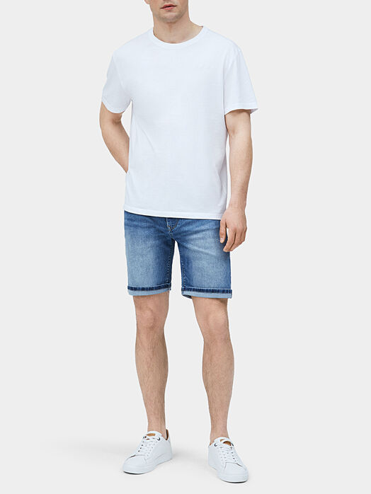 Denim shorts with washed effect