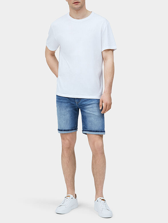 Denim shorts with washed effect - 1