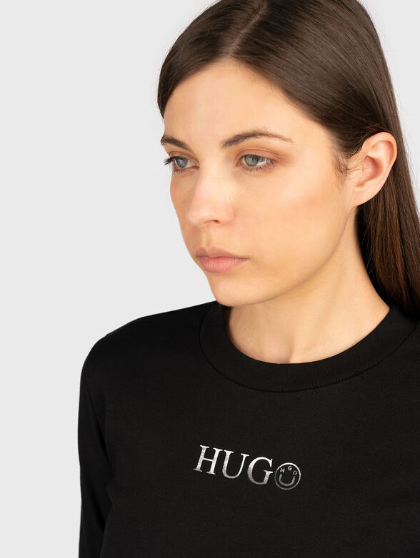 Long sleeved blouse with accent logo - 4