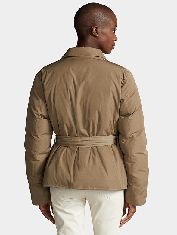 Cropped padded jacket with belt - 2