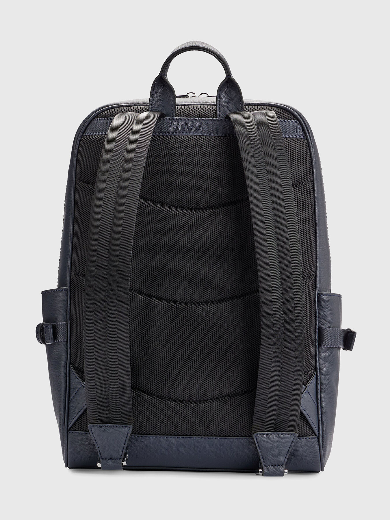 ZAIR dark blue leather backpack brand BOSS Globalbrandsstore en