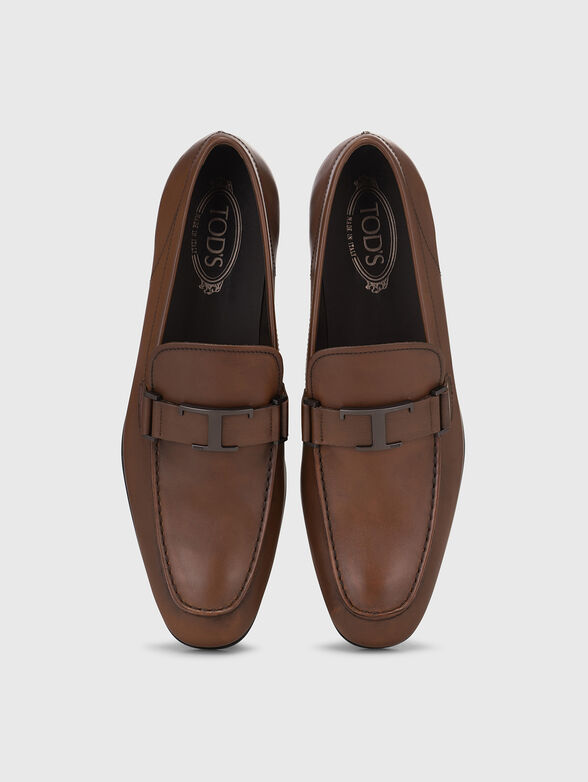 Brown leather loafers  - 5