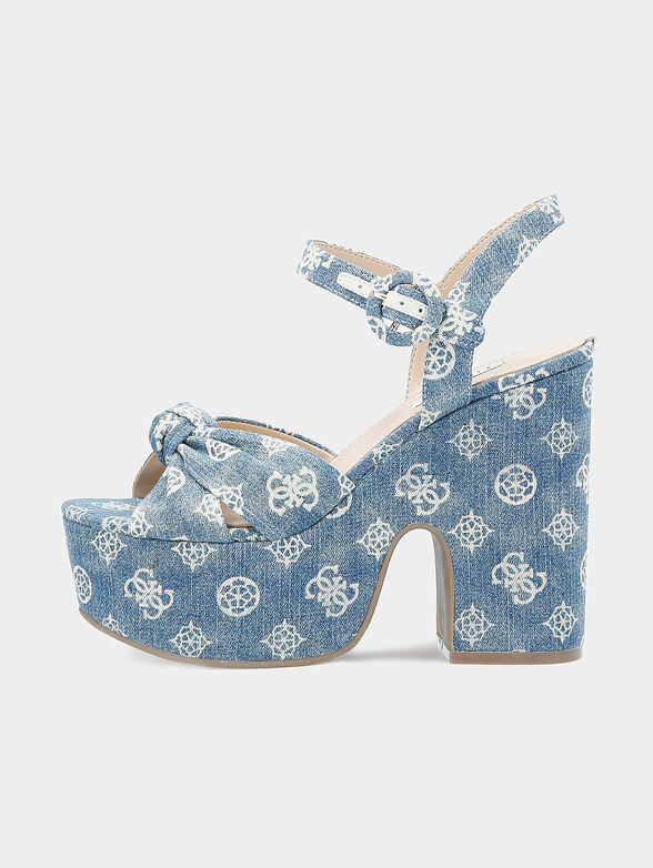 RION Denim sandals with logo print - 1
