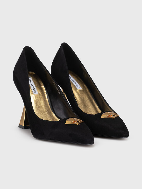 DEBUT leather shoes with gold logo accent - 2