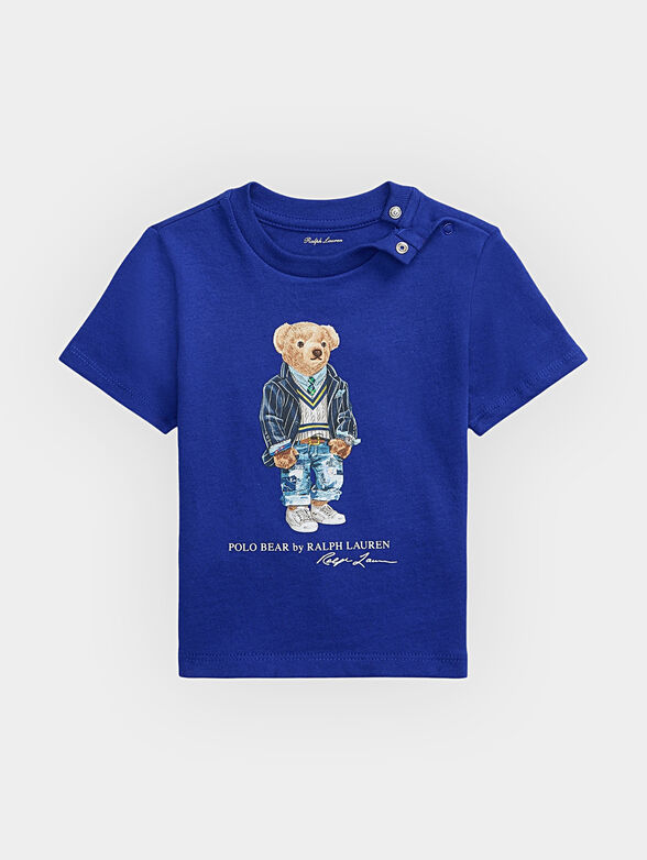 Blue T-shirt with Polo bear print - 1