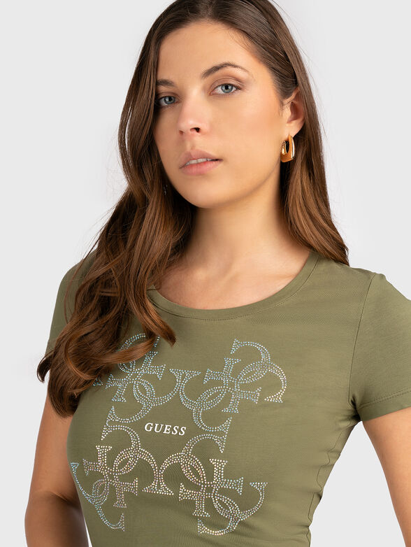 Crystal embellished T-shirt in black - 4