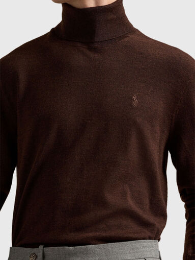 Wool sweater with polo collar - 4