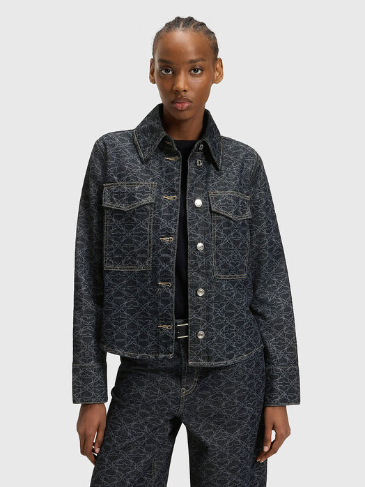 Denim jacket with accent print