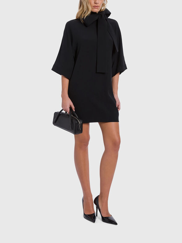 Crepe dress with accent back - 4