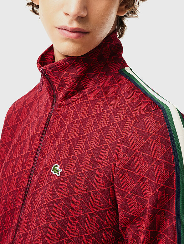 Sweatshirt with monogram print in brown - 4