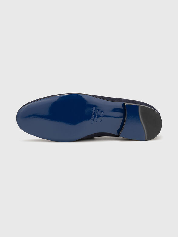 Dark blue suede loafers - 5