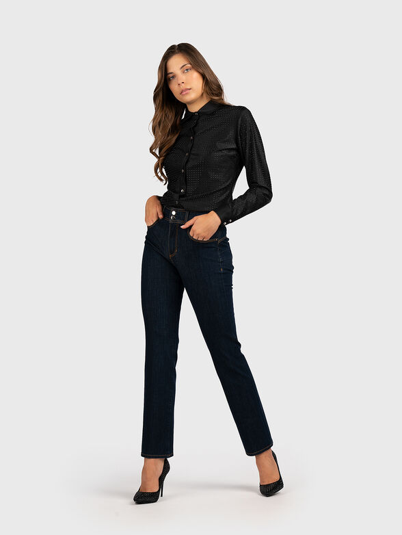 ELIANA slim shirt with  applied rhinestones  - 2