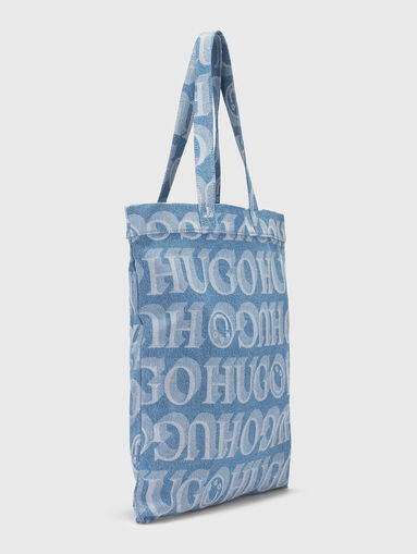 Denim bag with logo print - 3