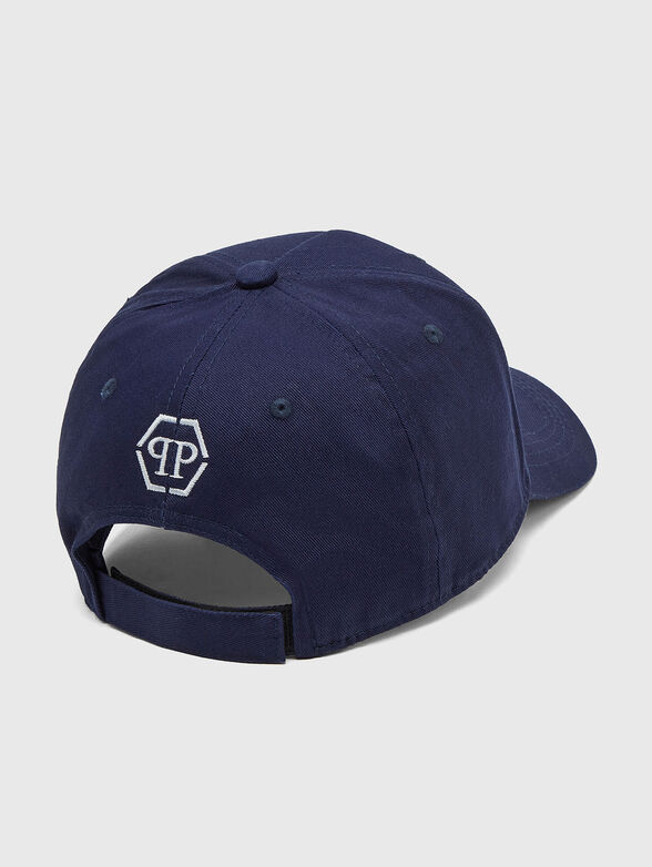Dark blue hat with embroidery - 2
