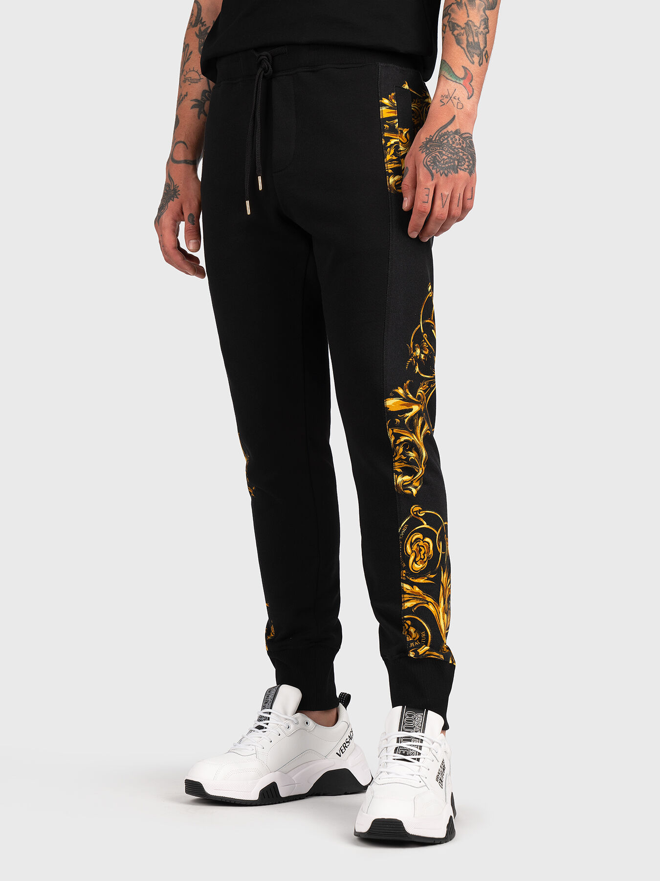 Sports pants with baroque print brand VERSACE JEANS COUTURE