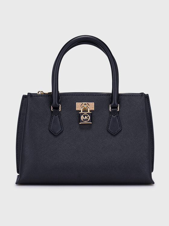 Кожена ръчна чанта SATCHEL в черен цвят - 1