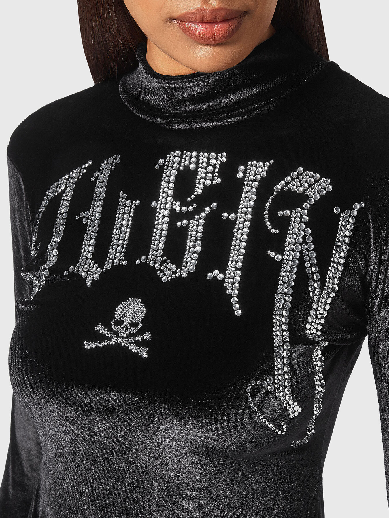 GOTHIC PLEIN bodysuit with rhinestones brand PHILIPP PLEIN