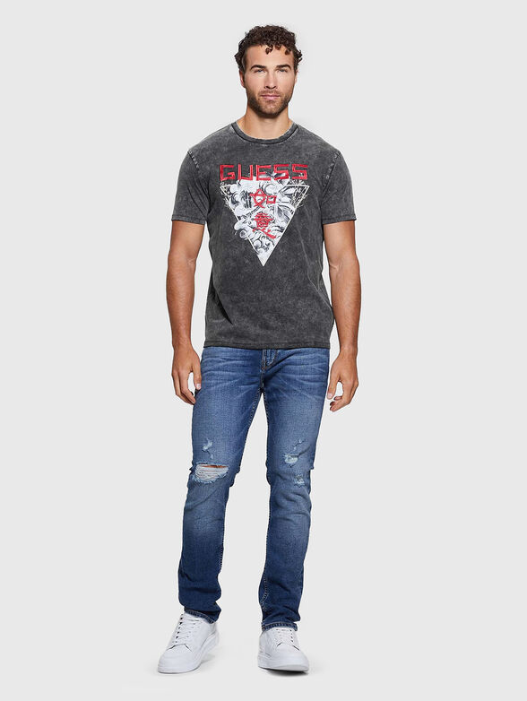 T-shirt with oval neckline and print - 2