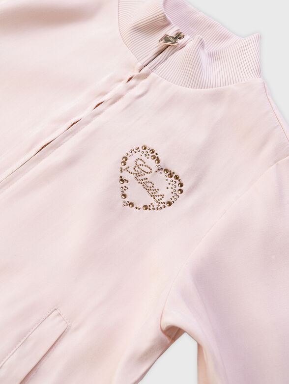 Satin effect jacket in pink  - 4