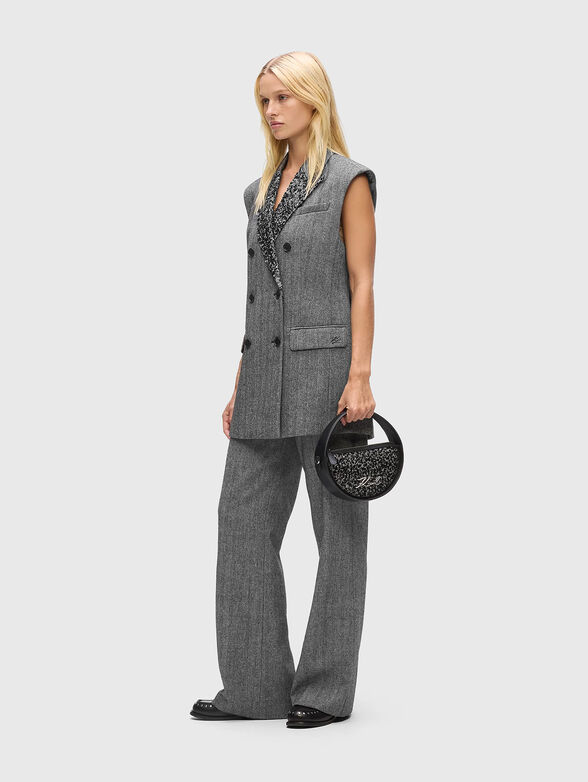 Sequin lapel tweed vest - 2