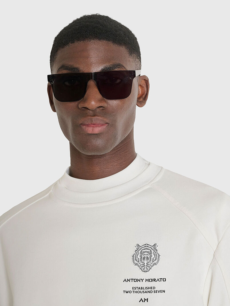 Cotton sweatshirt with accent back - 3