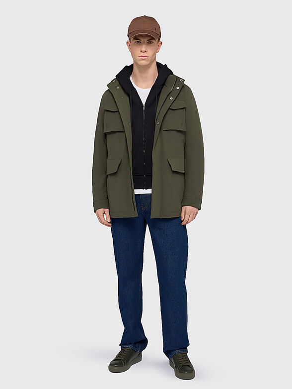 Cotton sweatshirt with hood and zip - 2