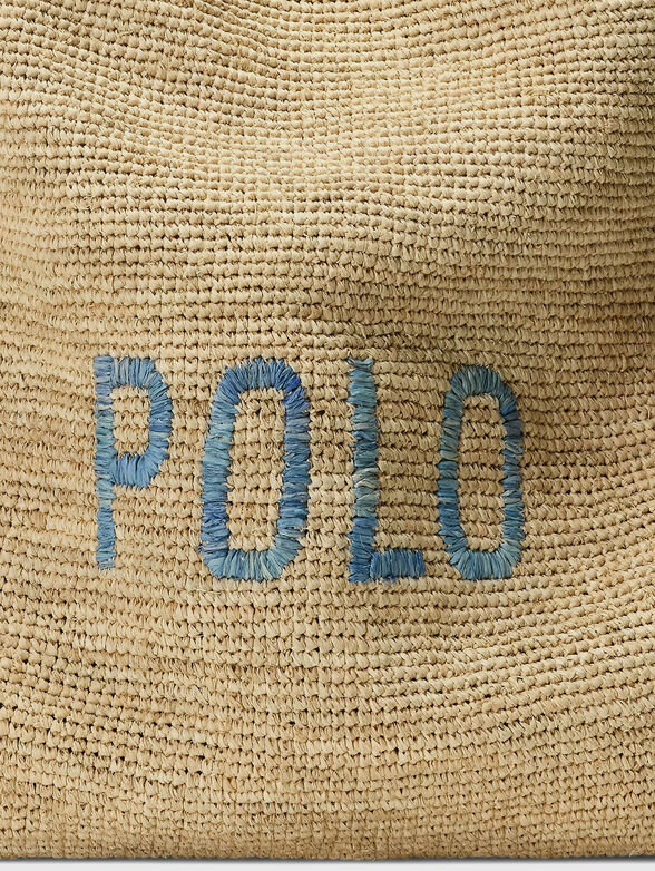 Logo raffia extra-large tote bag - 5