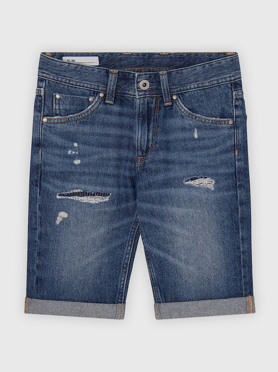 Slim denim shorts - 1