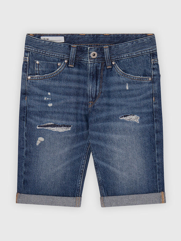 Slim denim shorts - 1