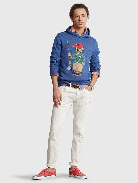 Cotton sweater with hood and Polo Bear accent - 2